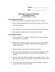 Oklahoma Museum of History Scavenger Hunt - Oklahoma Historical ...