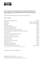 Preisverzeichnis und Leistungsmerkmale der Ikano Bank GmbH fÃ¼r ...