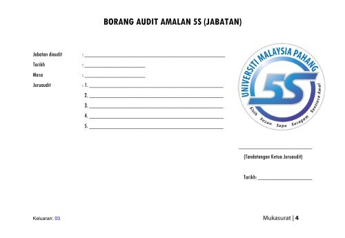 borang audit amalan 5s (jabatan)