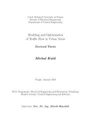 Modeling and Optimization of Traffic Flow in Urban Areas - Czech ...