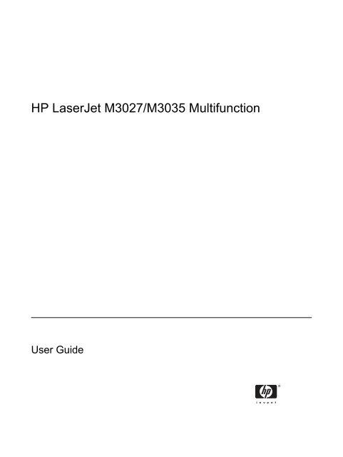 HP LaserJet M3027/M3035 MFP User Guide - ENWW - Unik