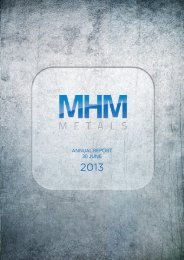 MHM Metals Limited financial report 30 June 2013