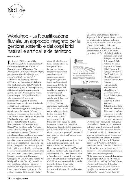 Leggi tutto... - Ordine dei Geologi del Lazio