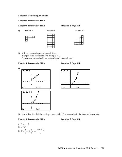 MHR • Advanced Functions 12 Solutions 751