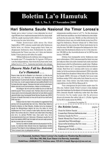 LH Bulletin 3 English - La'o Hamutuk