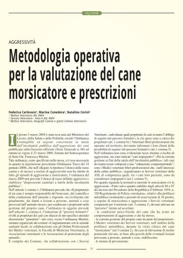 Metodologia operativa per la valutazione del cane ... - SIVeMP