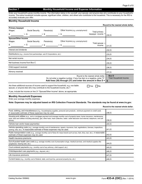 Form 656-B, Offer in Compromise Booklet - Internal Revenue Service