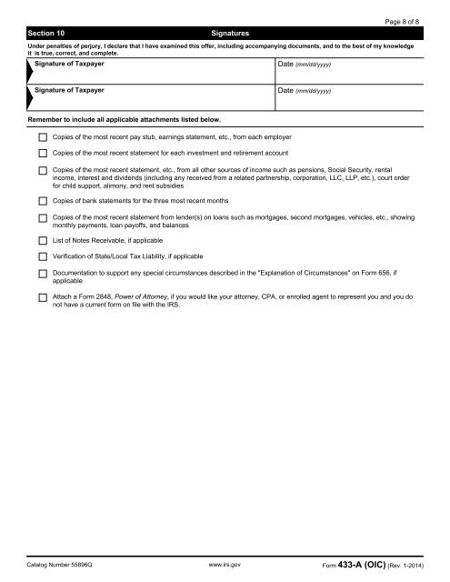 Form 656-B, Offer in Compromise Booklet - Internal Revenue Service