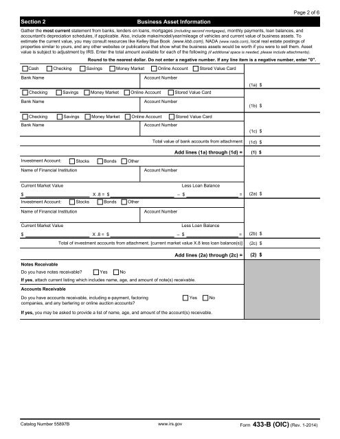 Form 656-B, Offer in Compromise Booklet - Internal Revenue Service