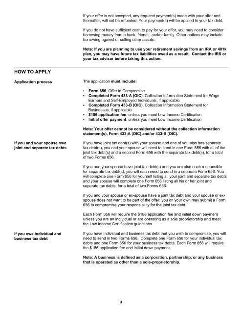 Form 656-B, Offer in Compromise Booklet - Internal Revenue Service