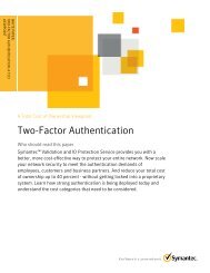 Symantec White Paper - Two-Factor Authentication - TC TrustCenter