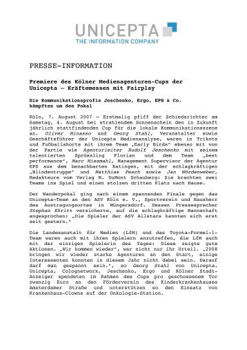 PRESSE-INFORMATION - Unicepta