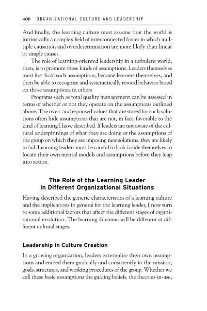 ORGANIZATIONAL CULTURE Organizational Culture and Leadership, 3rd Edition