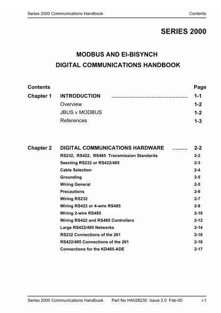 Series 2000 Communications Handbook - Soliton