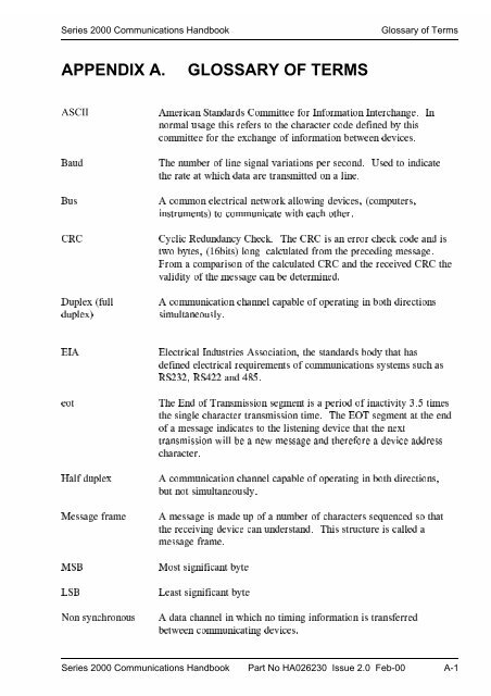 Series 2000 Communications Handbook - Soliton