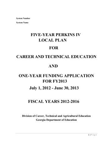 FY13 Local Plan - Georgia Department of Education