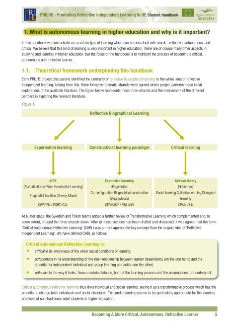 Becoming A More Critical, Autonomous, Reflective Learner