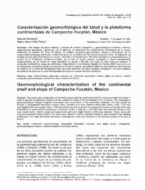 Caracterización geornorfológica del talud y la plataforma ...