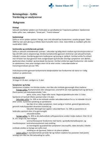 Syfilis - Vestre Viken HF
