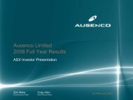 2008 Full Year Results Presentation - Ausenco