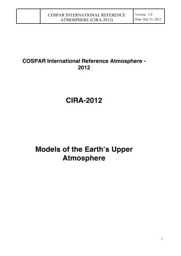 cospar international reference atmosphere - Space Weather Center ...