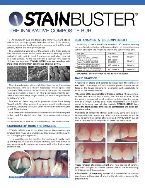 THE INNOVATIVE COMPOSITE BUR - Norsk Orthoform Depot AS