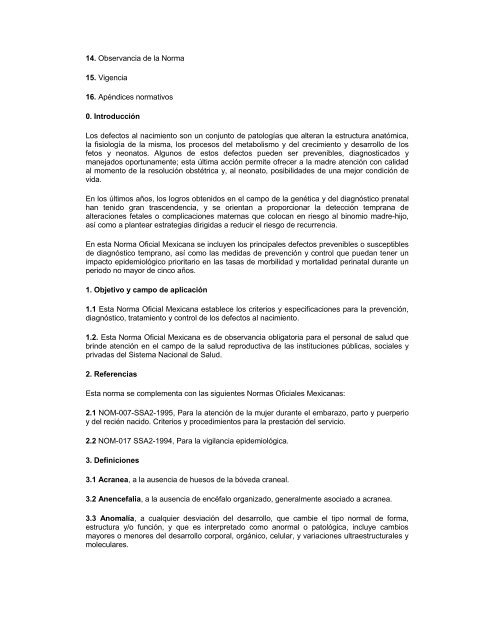 NOM-034-SSA2-2002, para la prevenciÃ³n y control de los defectos ...