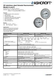 All stainless steel bimetal thermometer Model A and E - Ashcroft ...