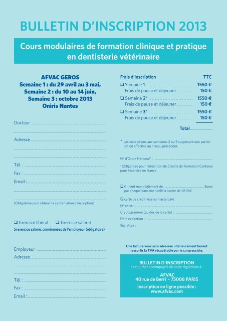 plan modulaire de formation en dentisterie - AFVAC