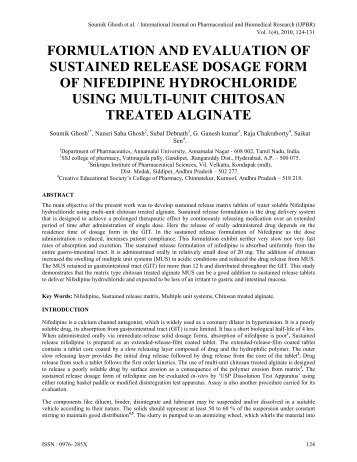 Formulation and evaluation of sustained release dosage form