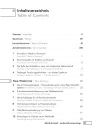 Inhaltsverzeichnis Table of Contents