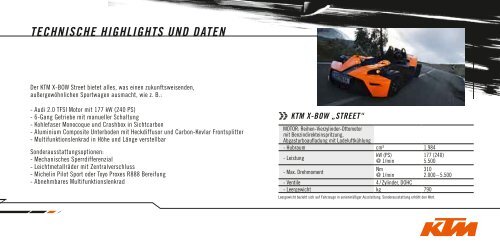 technische highlights und daten - KTM X-BOW