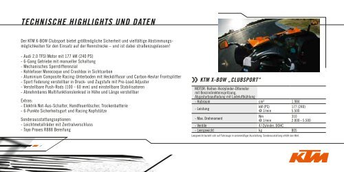 technische highlights und daten - KTM X-BOW
