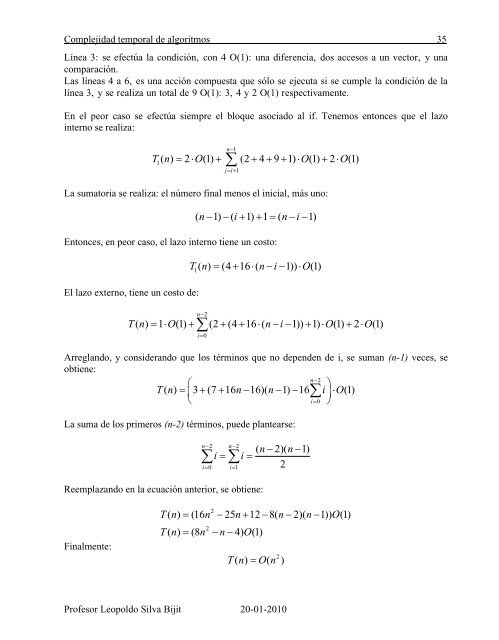 Cap. 4 Complejidad temporal de algoritmos - Inicio