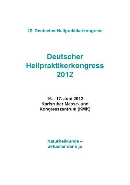 Deutscher Heilpraktikerkongress 2012 - Union Deutscher Heilpraktiker