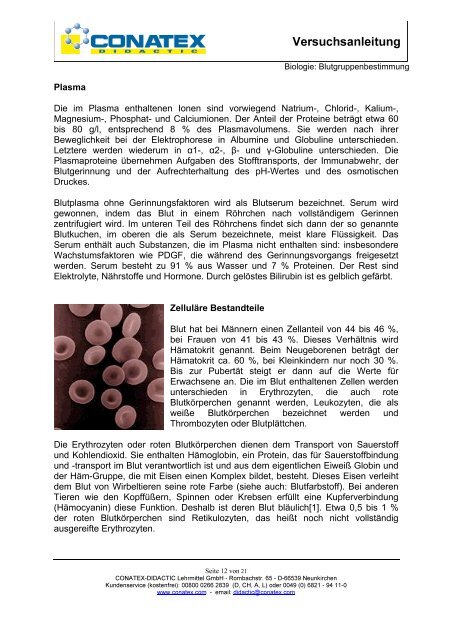 Blutgruppen-Bestimmung im ABO-System ( Versuchskit 109.3140 ...