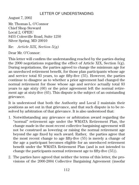 Union Contract Local 2, OPEIU - WMATA.com