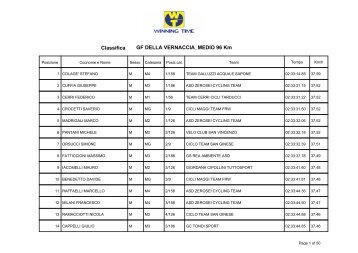 GF Vernaccia 2010 classifica km 96 - Bici Club Omegna