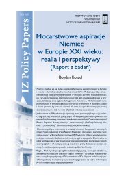 Mocarstwowe aspiracje Niemiec w Europie XXI ... - Instytut Zachodni