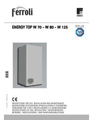 Energy Top WF Wall Mounted W80 W125 Manual - Ferroli