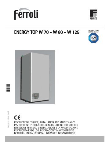 Energy Top WF Wall Mounted W80 W125 Manual - Ferroli