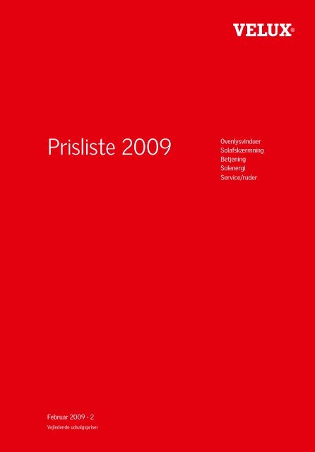 Prisliste 2009 - Velux