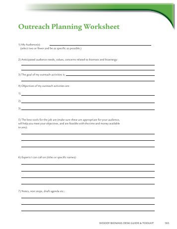 Outreach Planning Worksheet