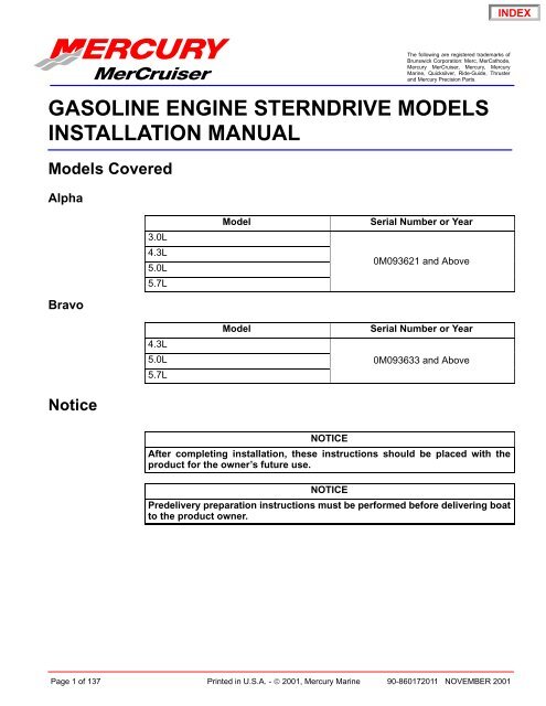 gasoline engine sterndrive models installation manual - BoatFix.com