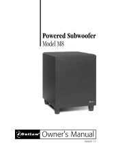 Owner's Manual Powered Subwoofer Model M8 - Outlaw Audio