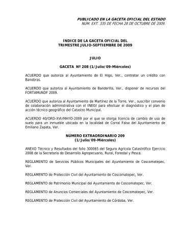 publicado en la gaceta oficial del estado - ContralorÃ­a General