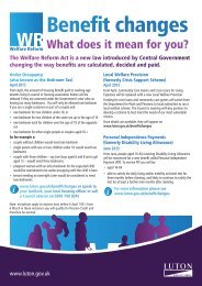Benefit change poster - Luton Borough Council