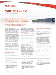 ViBE Mobile TV Encoder - TBC Integration