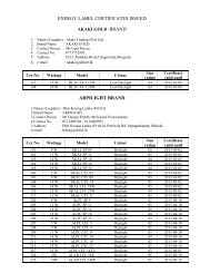 ISSUED ENERGY LABEL CERTIFICATES FOR â¦â¦â¦â¦â¦â¦â¦â¦â¦