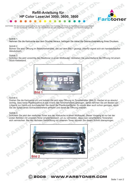 Refill-Anleitung HP3600 mit Chips